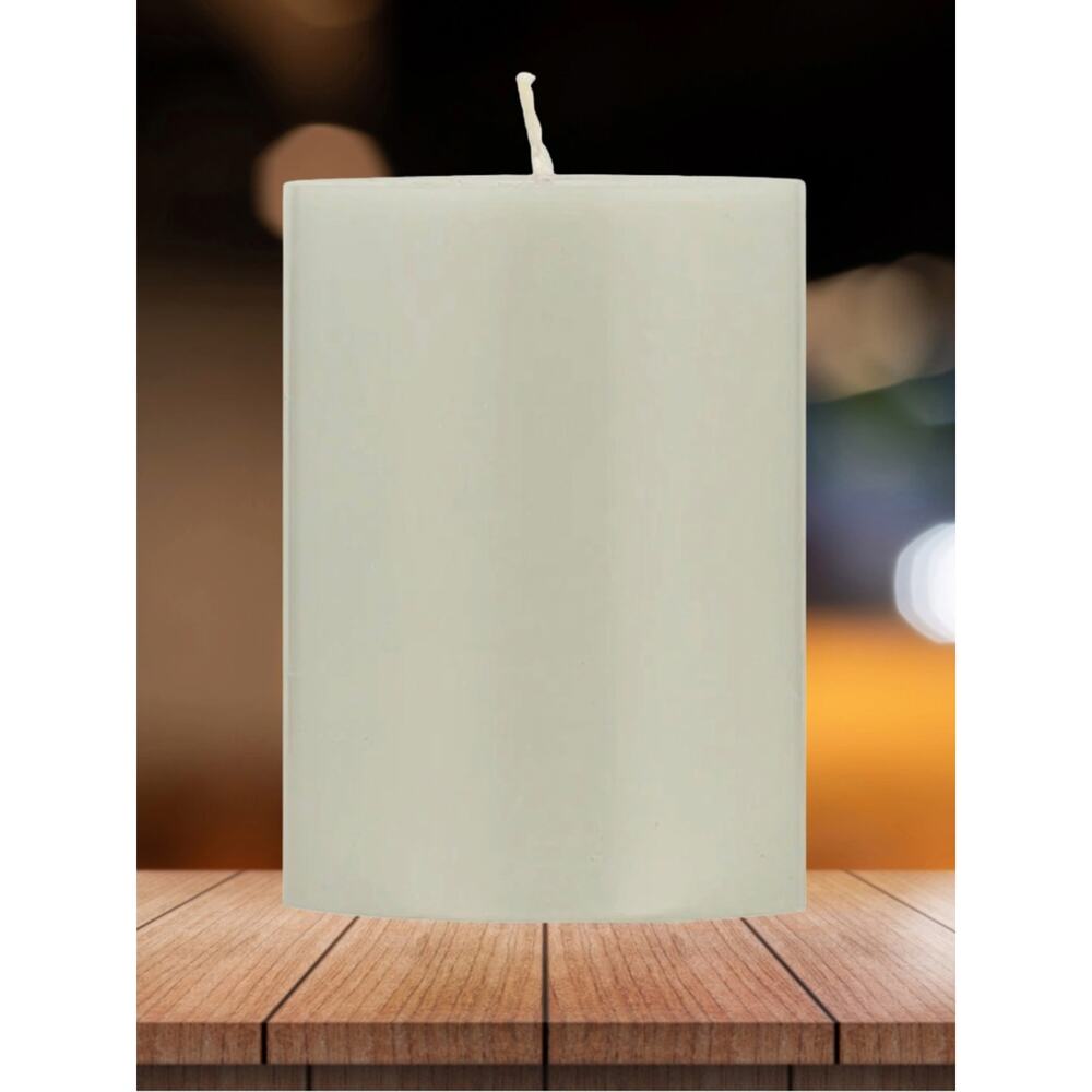 NEW! British Colour Standard Gull Grey Eco Pillar Candle 4” - Picture 2 of 7
